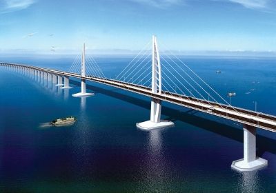 世界最长跨海桥港珠澳大桥钢塔系扬州造