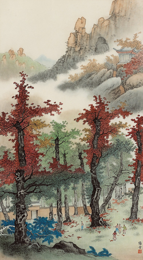 江苏省美术馆典藏精品赏析:张晋《秋游图》