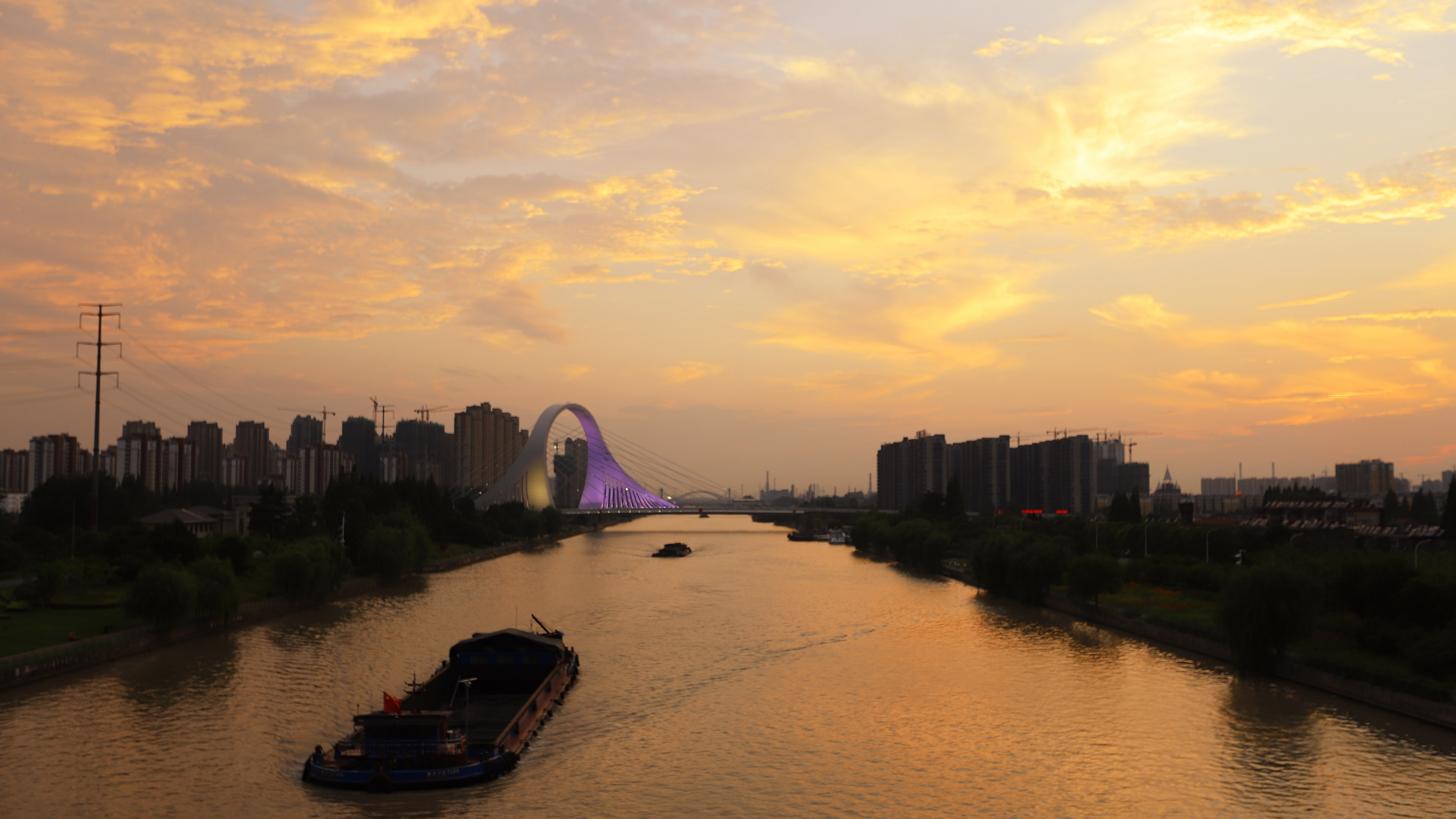 淮安:夕阳西下 运河如画_江苏国际在线