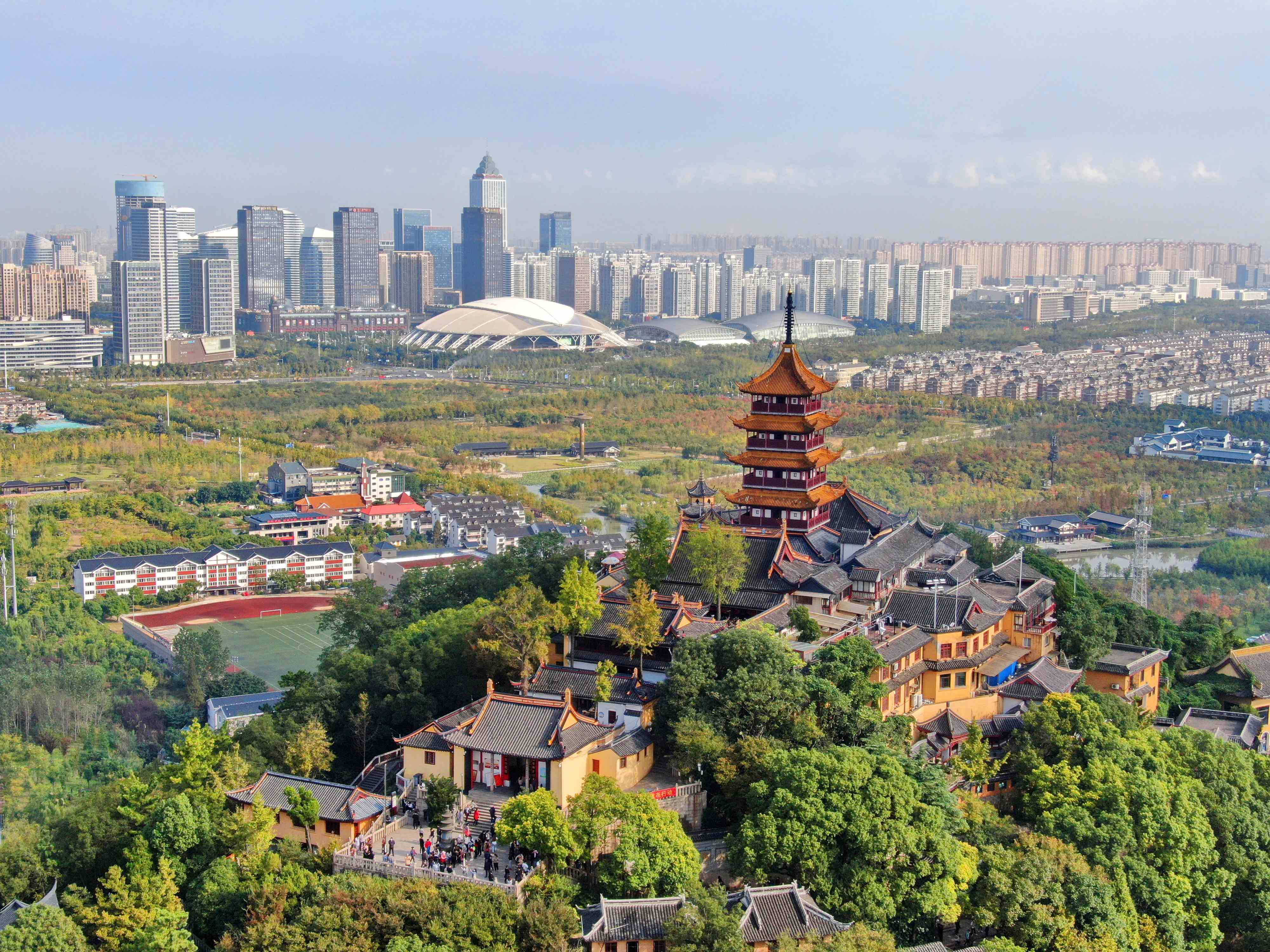 南通狼山国家森林公园秋色如画